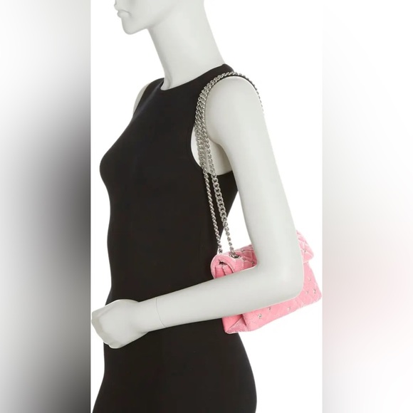 Kurt Geiger London Pink Velvet Stone Mini Crossbody Bag - Picture 6 of 9